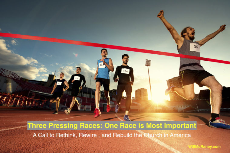 Low angle view of young happy man celebrating his success after crossing the finish line and winning the race before other athletes.
